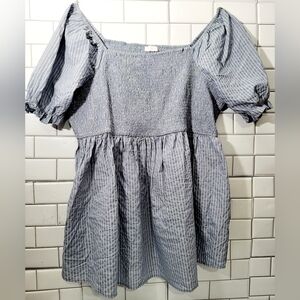 BUMP IT UP Ladies Short Sleeve Off Shoulder Dress Above the Knee Gathered Bodice